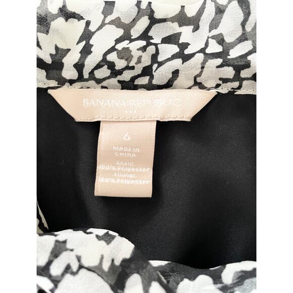 Banana Republic Floral Print Halter Dress | Black and White | EUC - Picture 5 of 9